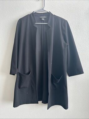 New York & Company Black Open-Front Long Jacket
